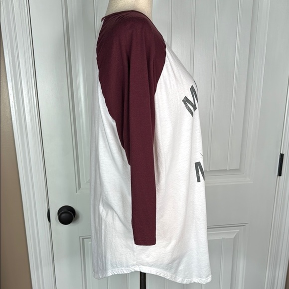 Disney Mickey Mouse Long Sleeve Shirt - White and Maroon Sz 2X - Picture 5 of 7